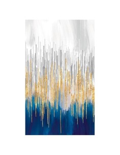 Cuadro abstracto azul y dorado