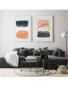 Cuadro formas geométricas y colores suaves 2